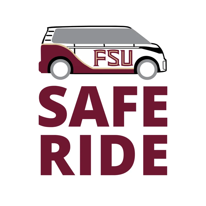 FSU Safe Ride logo with a garnet and gold van